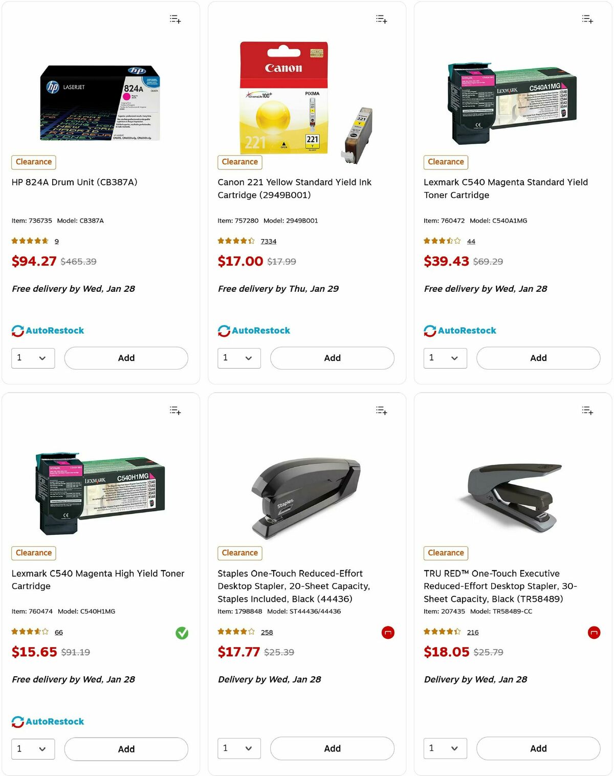 Staples Weekly Ad from January 25