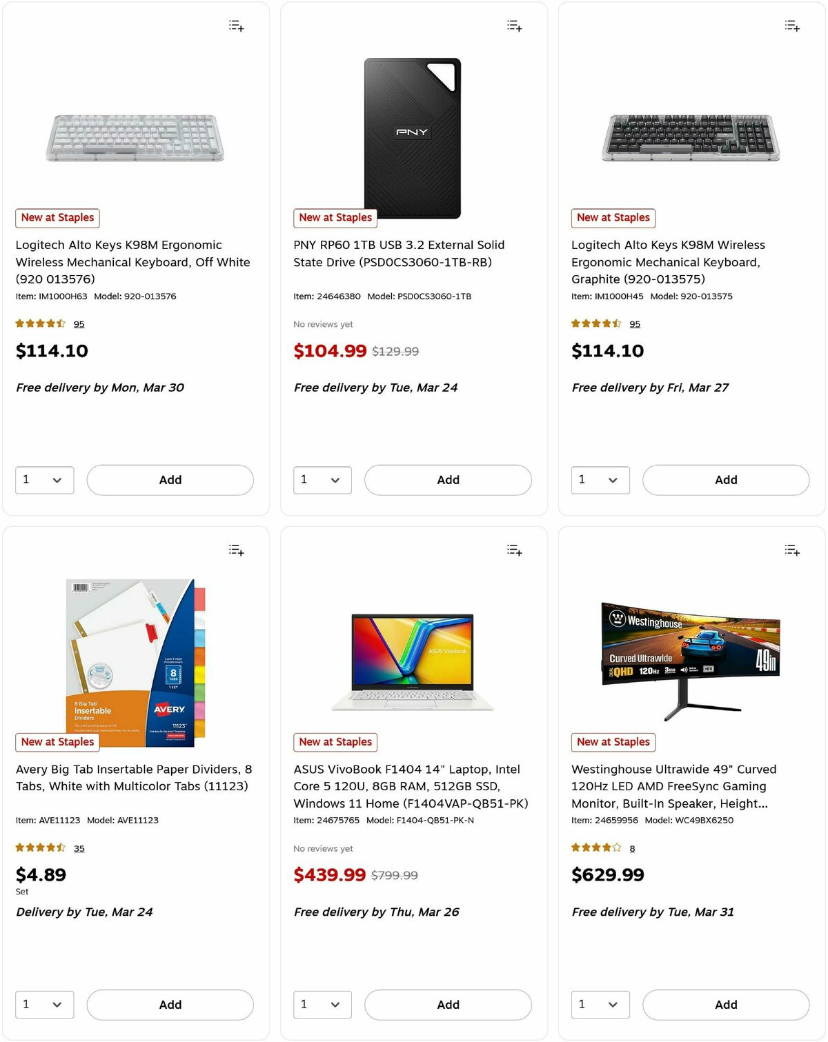 Staples Weekly Ad from March 22