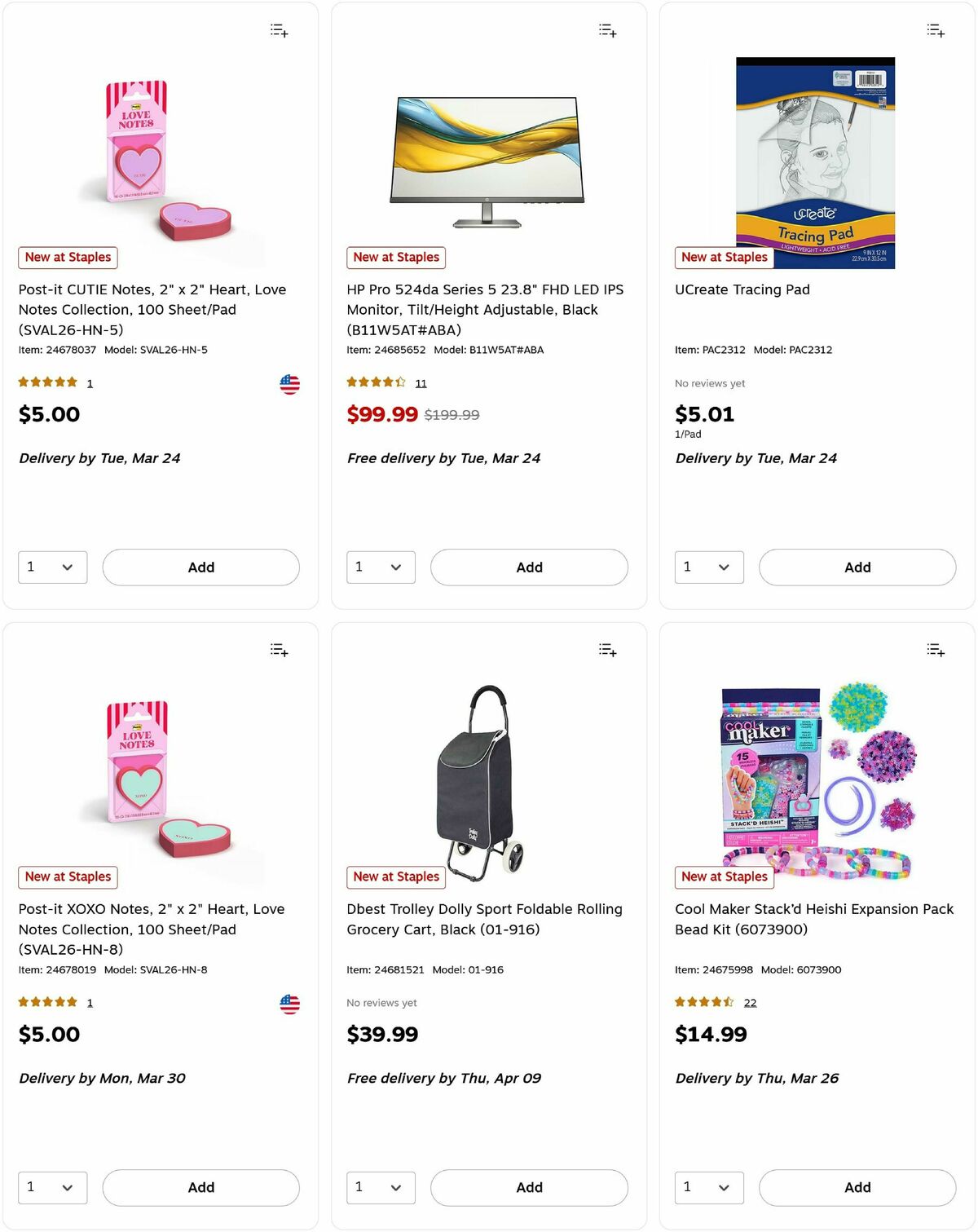 Staples Weekly Ad from March 22