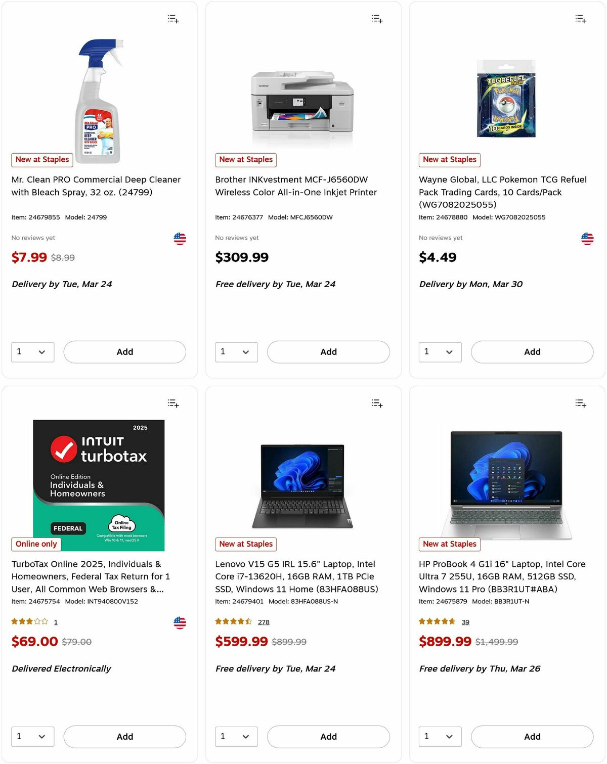 Staples Weekly Ad from March 22