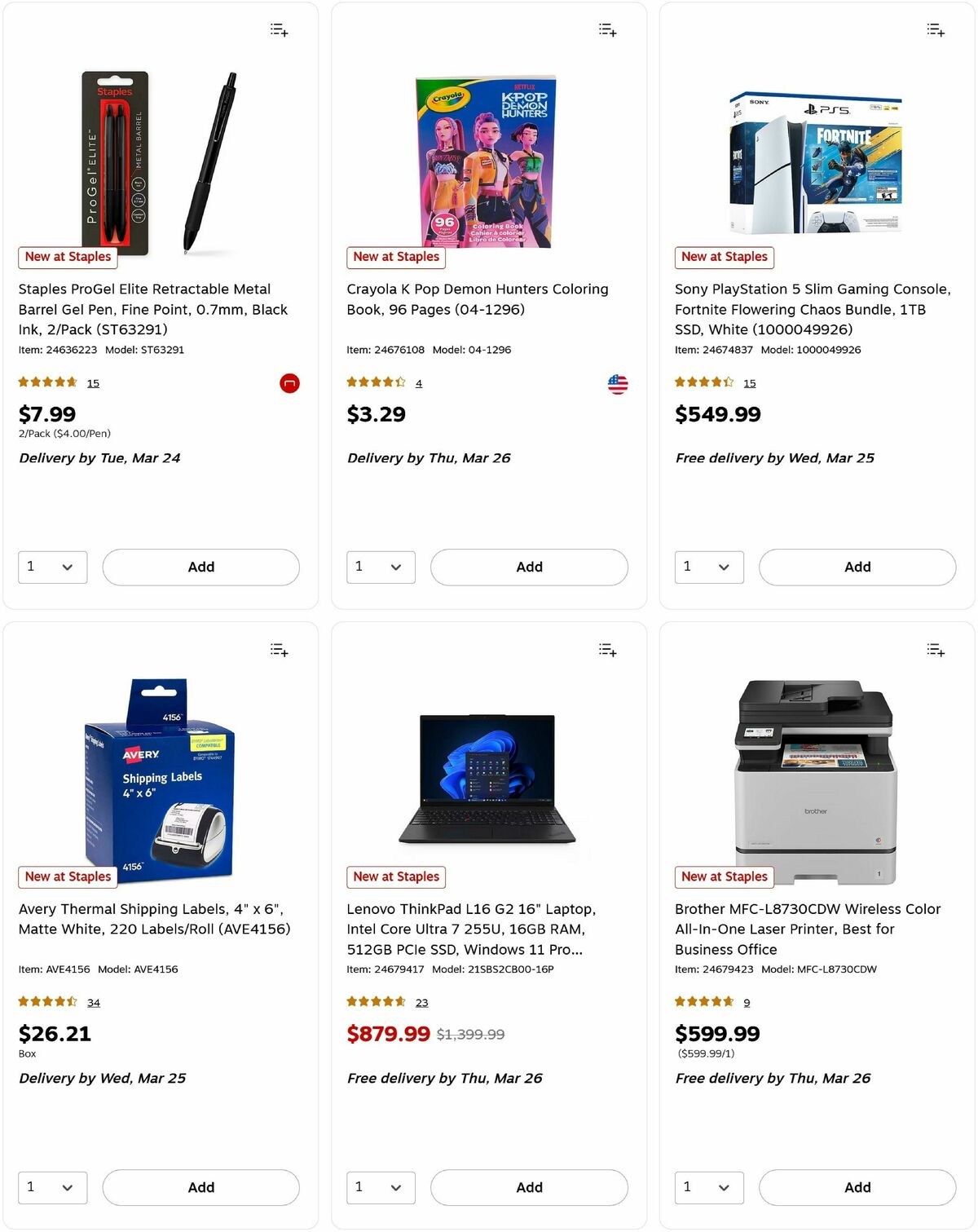 Staples Weekly Ad from March 22