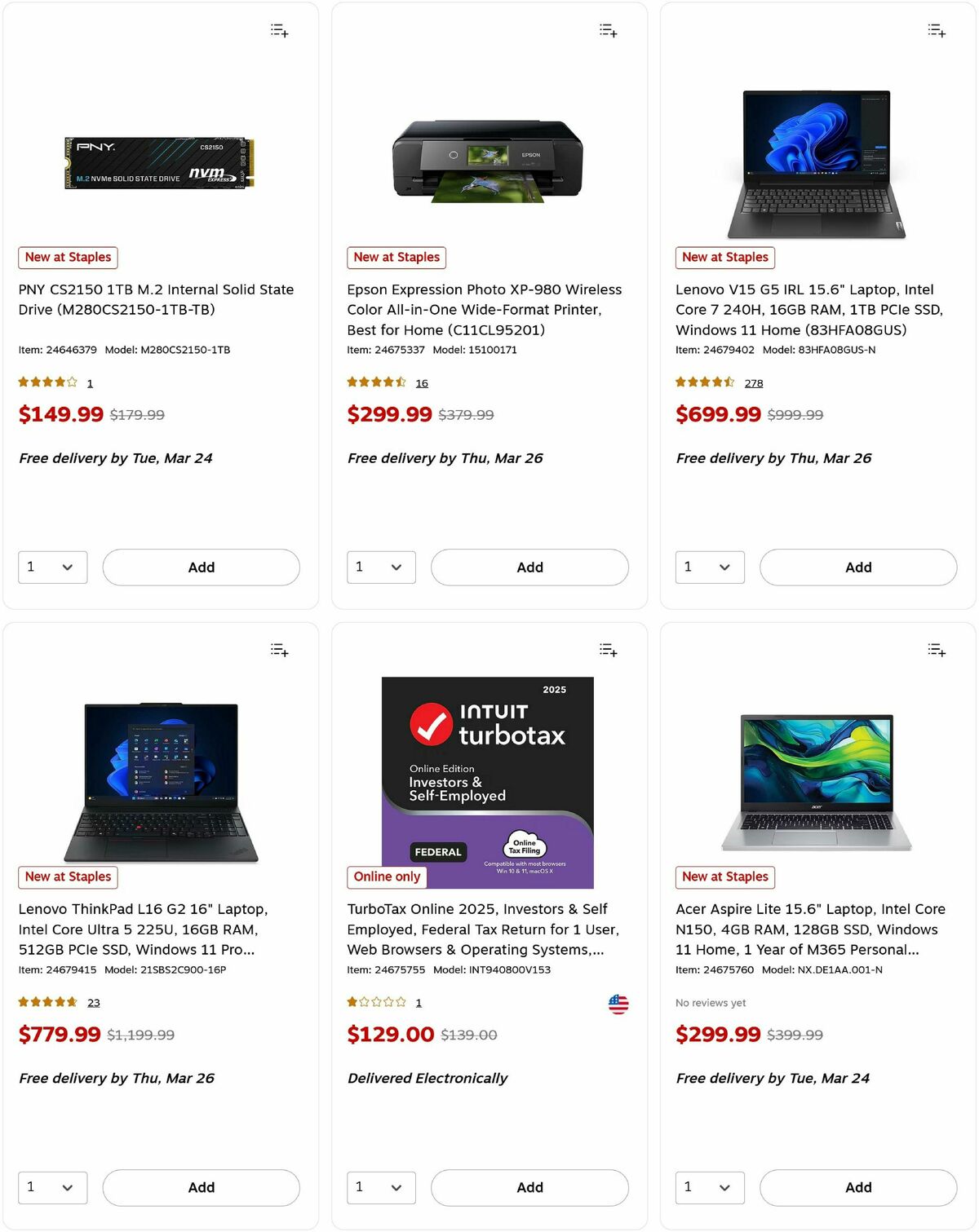 Staples Weekly Ad from March 22