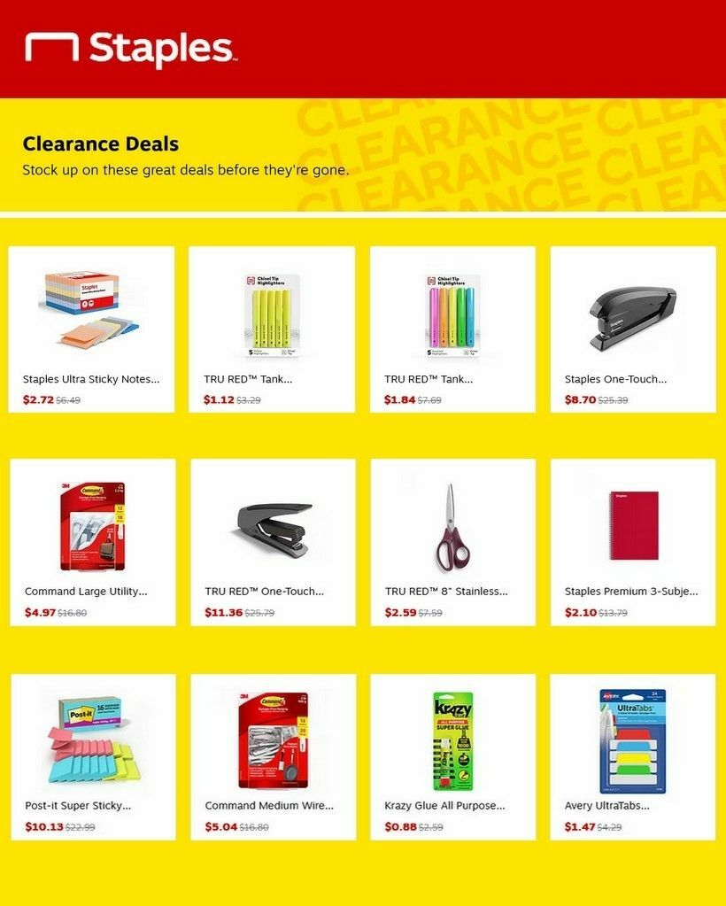 Staples Weekly Ad from April 12