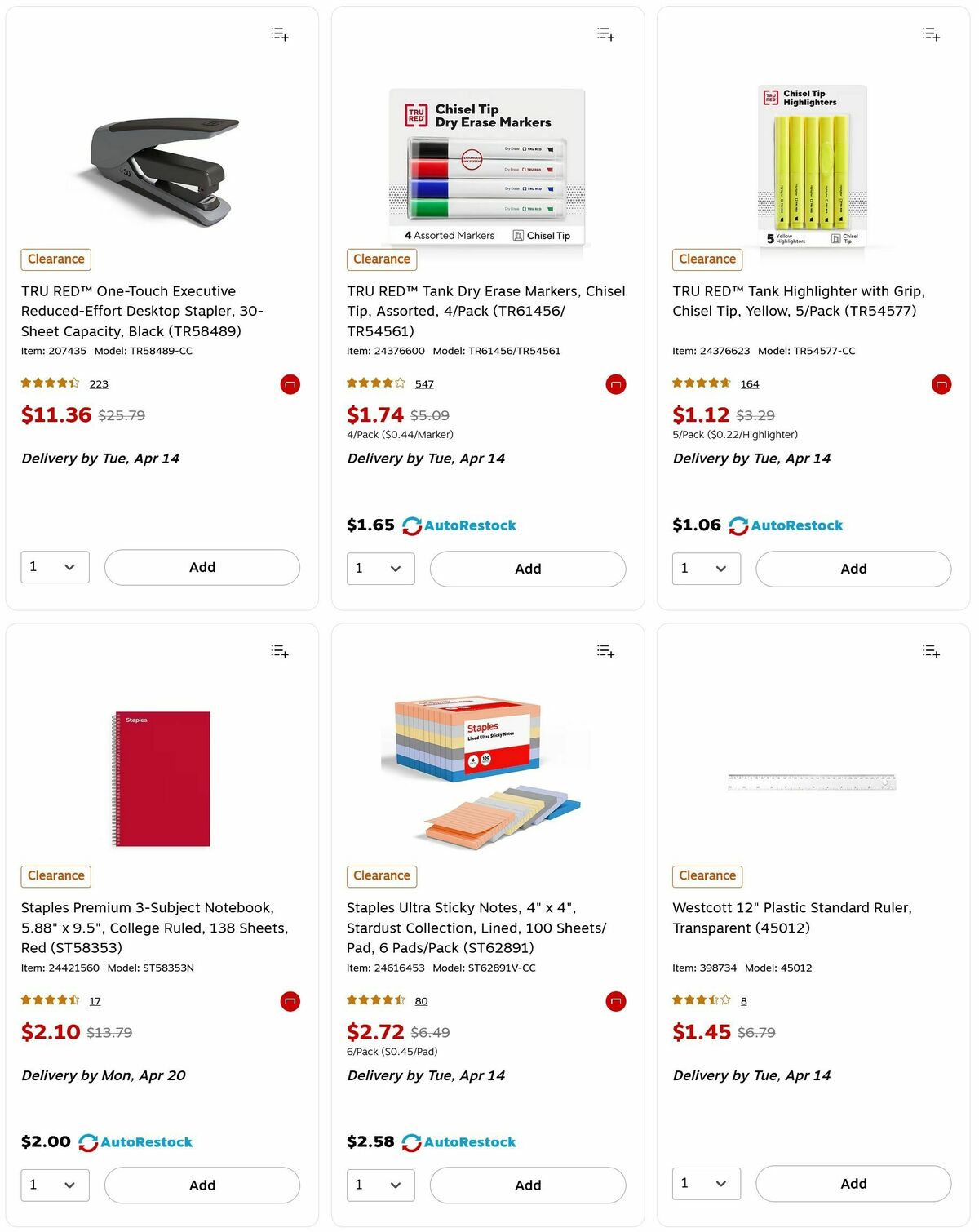 Staples Weekly Ad from April 12