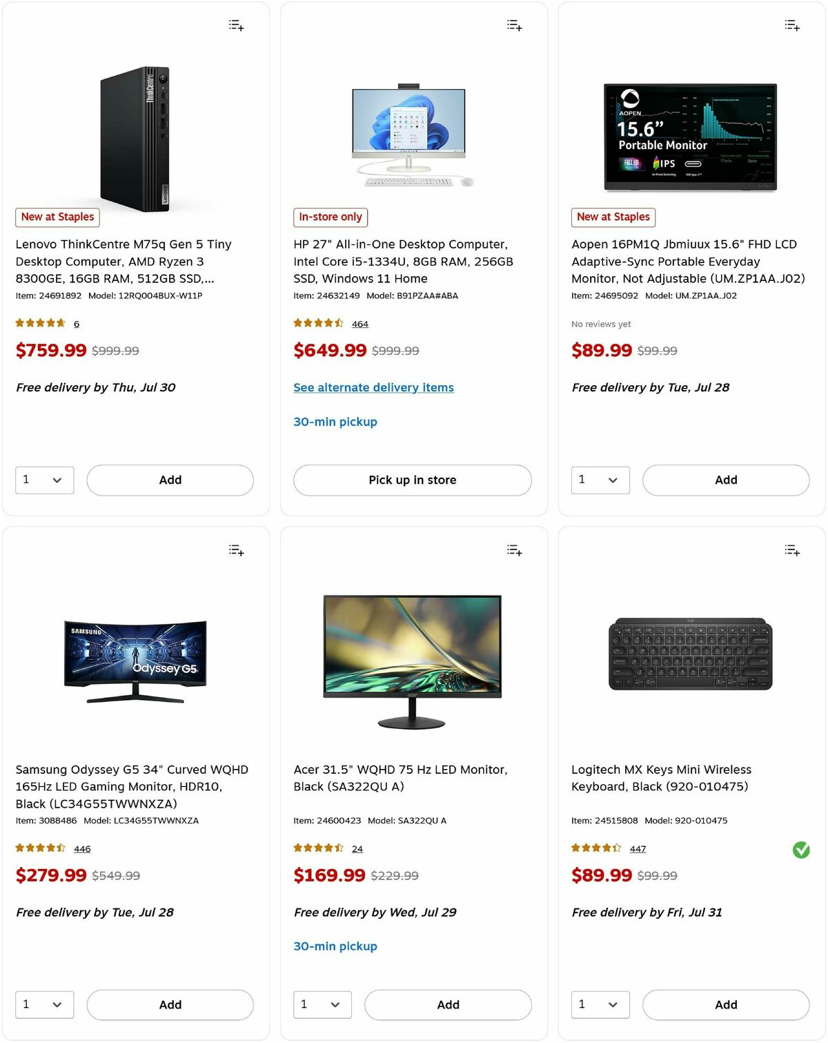 Staples Weekly Ad from July 26