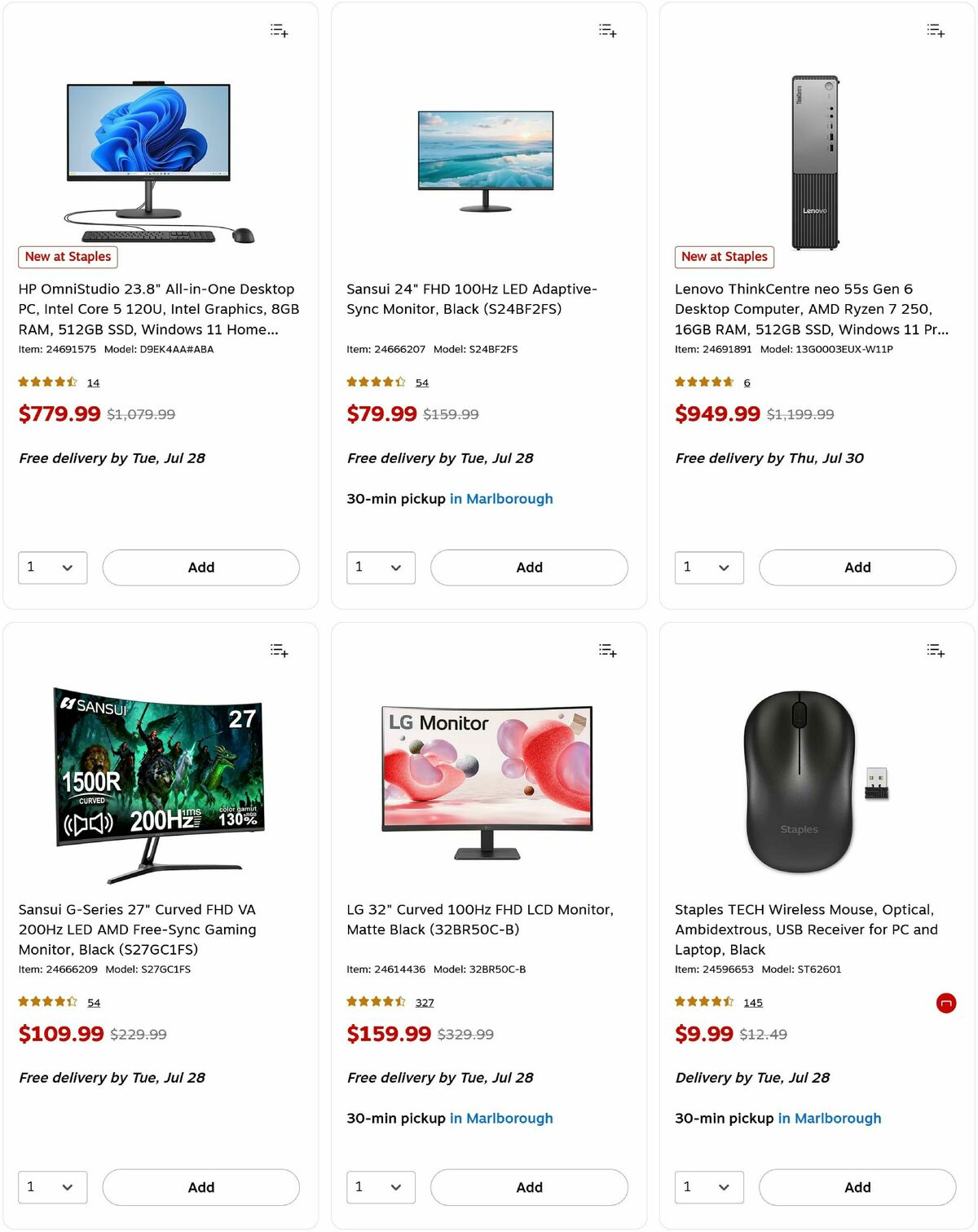 Staples Weekly Ad from July 26