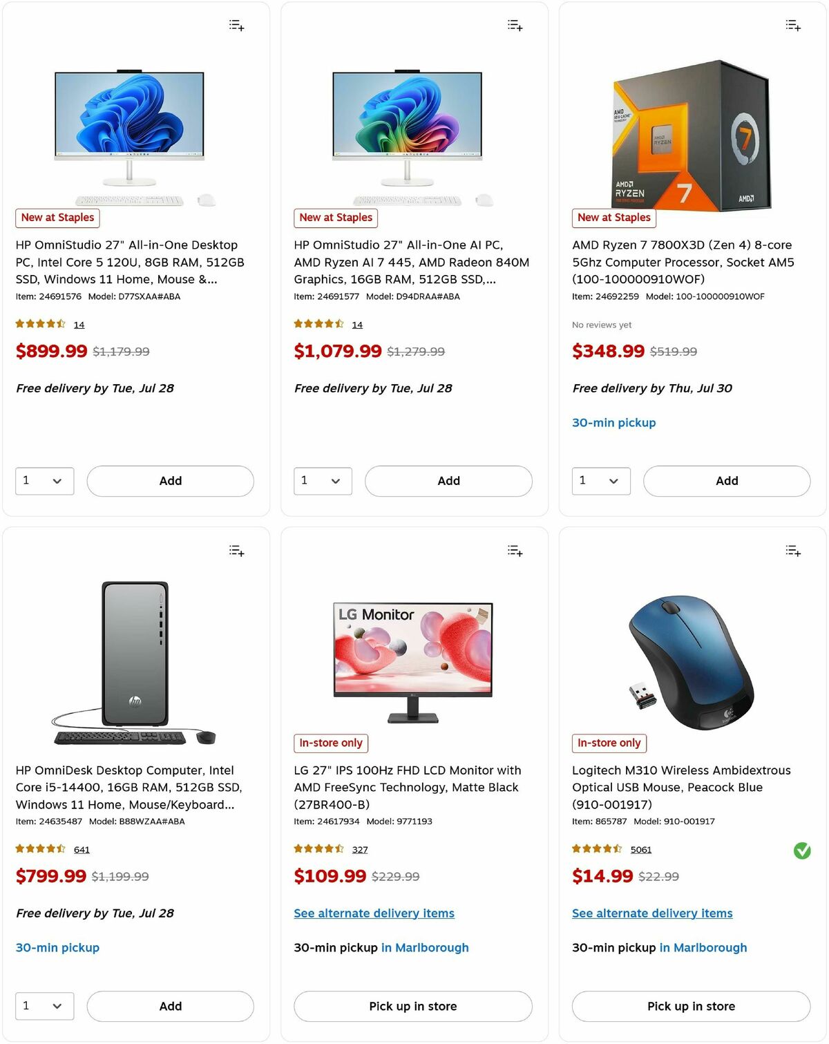 Staples Weekly Ad from July 26