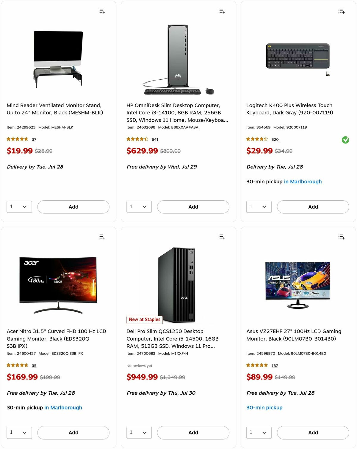 Staples Weekly Ad from July 26
