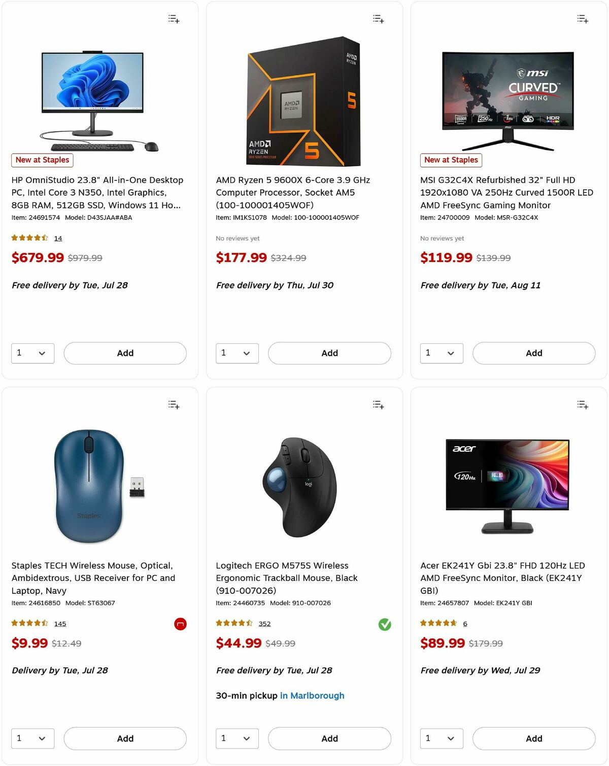 Staples Weekly Ad from July 26