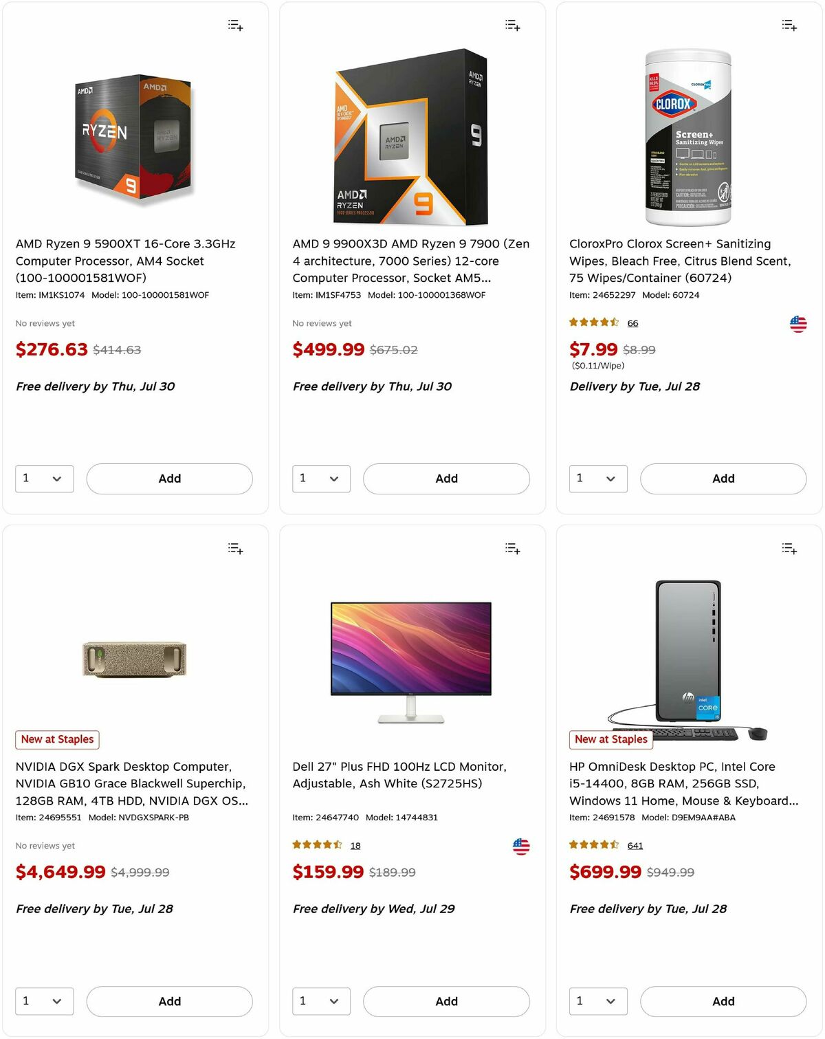 Staples Weekly Ad from July 26