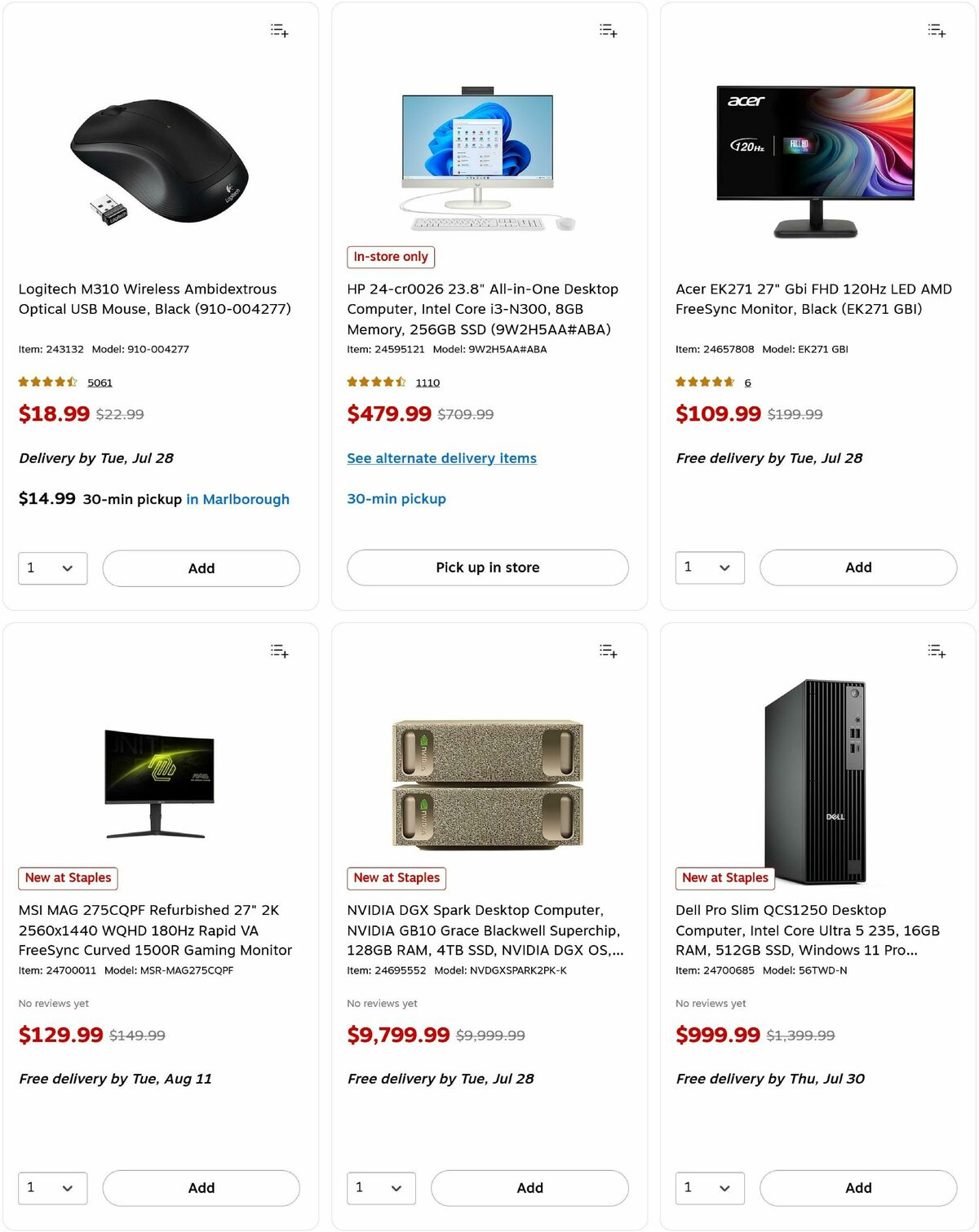 Staples Weekly Ad from July 26