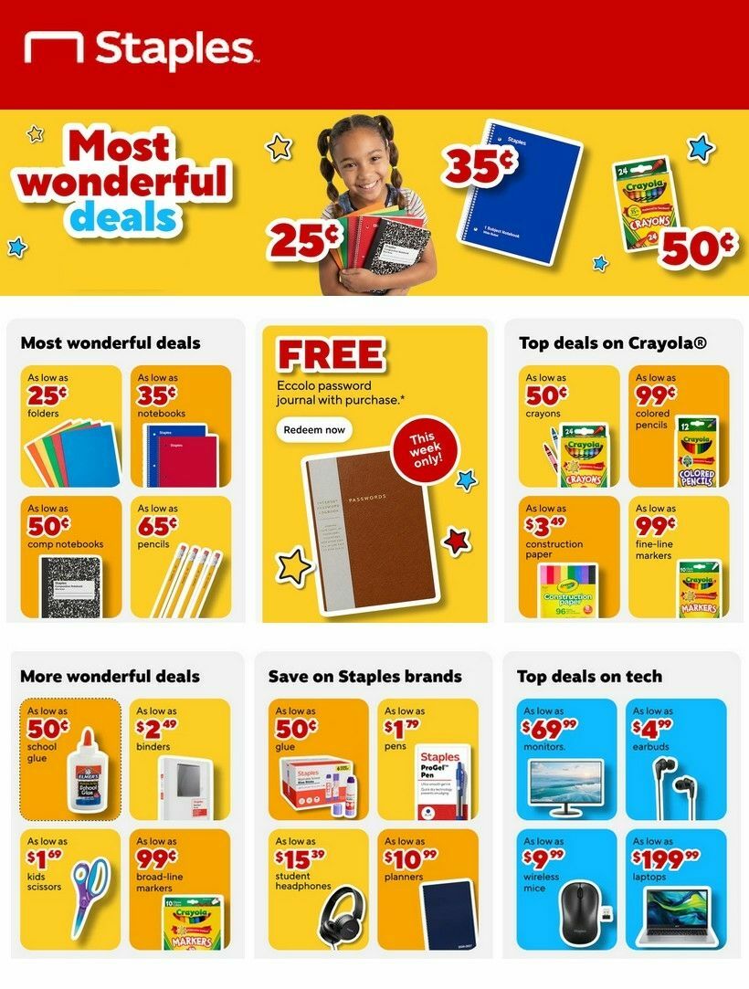 Staples Weekly Ad from August 3