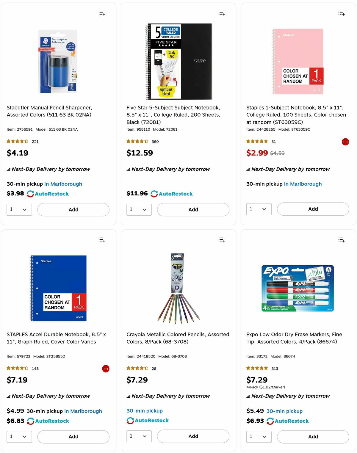 Staples Weekly Ad from August 31