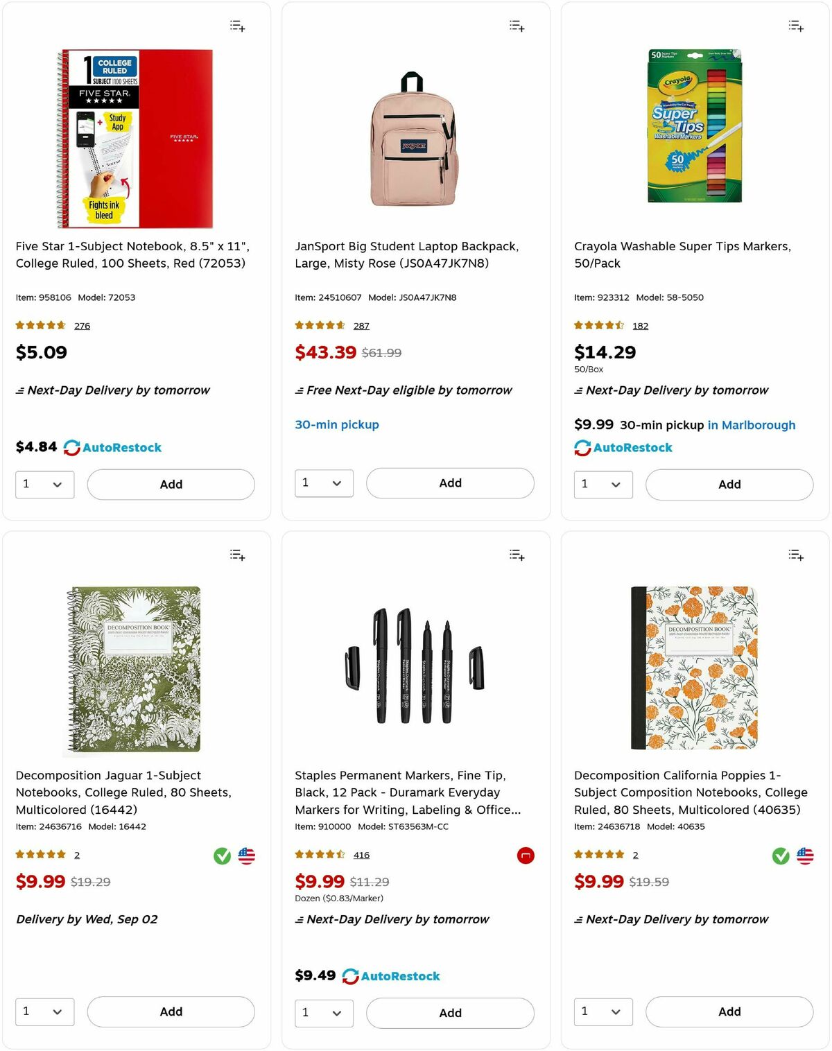 Staples Weekly Ad from August 31