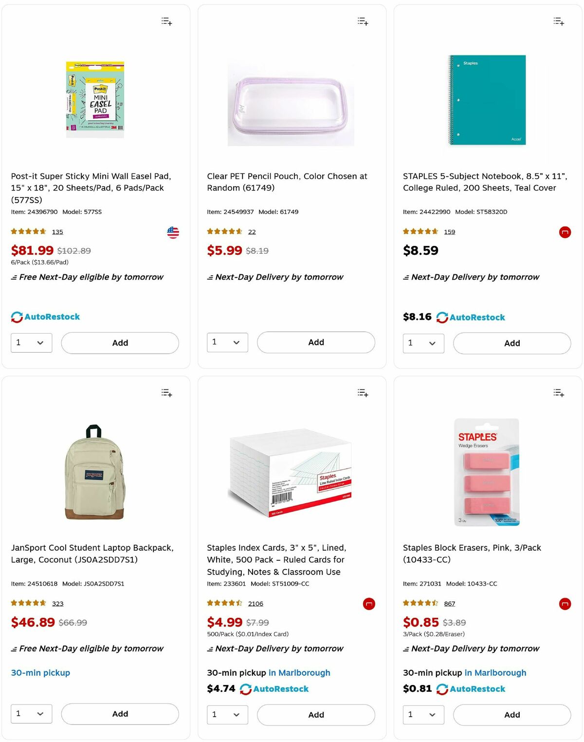 Staples Weekly Ad from August 31