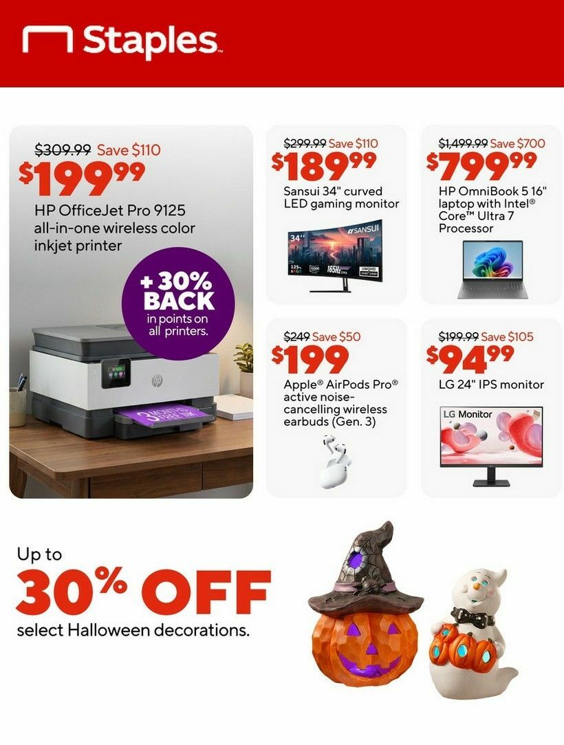 Staples Weekly Ad from September 28