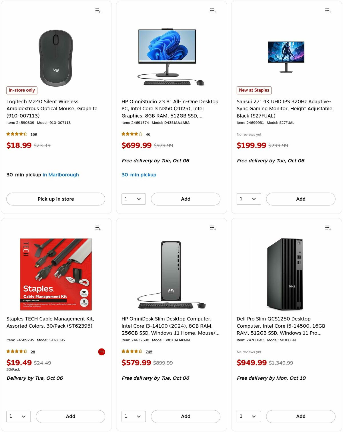 Staples Weekly Ad from October 5