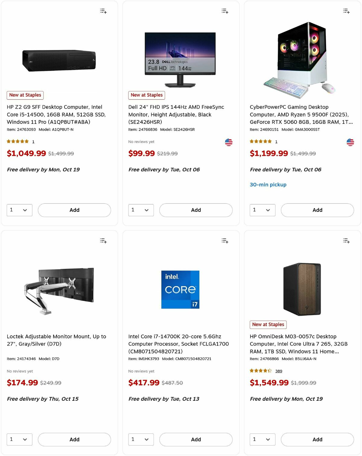 Staples Weekly Ad from October 5