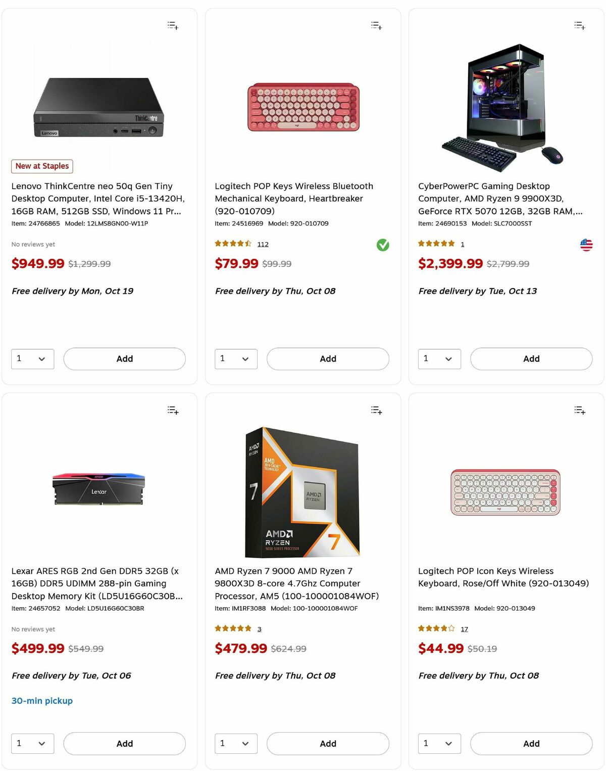 Staples Weekly Ad from October 5