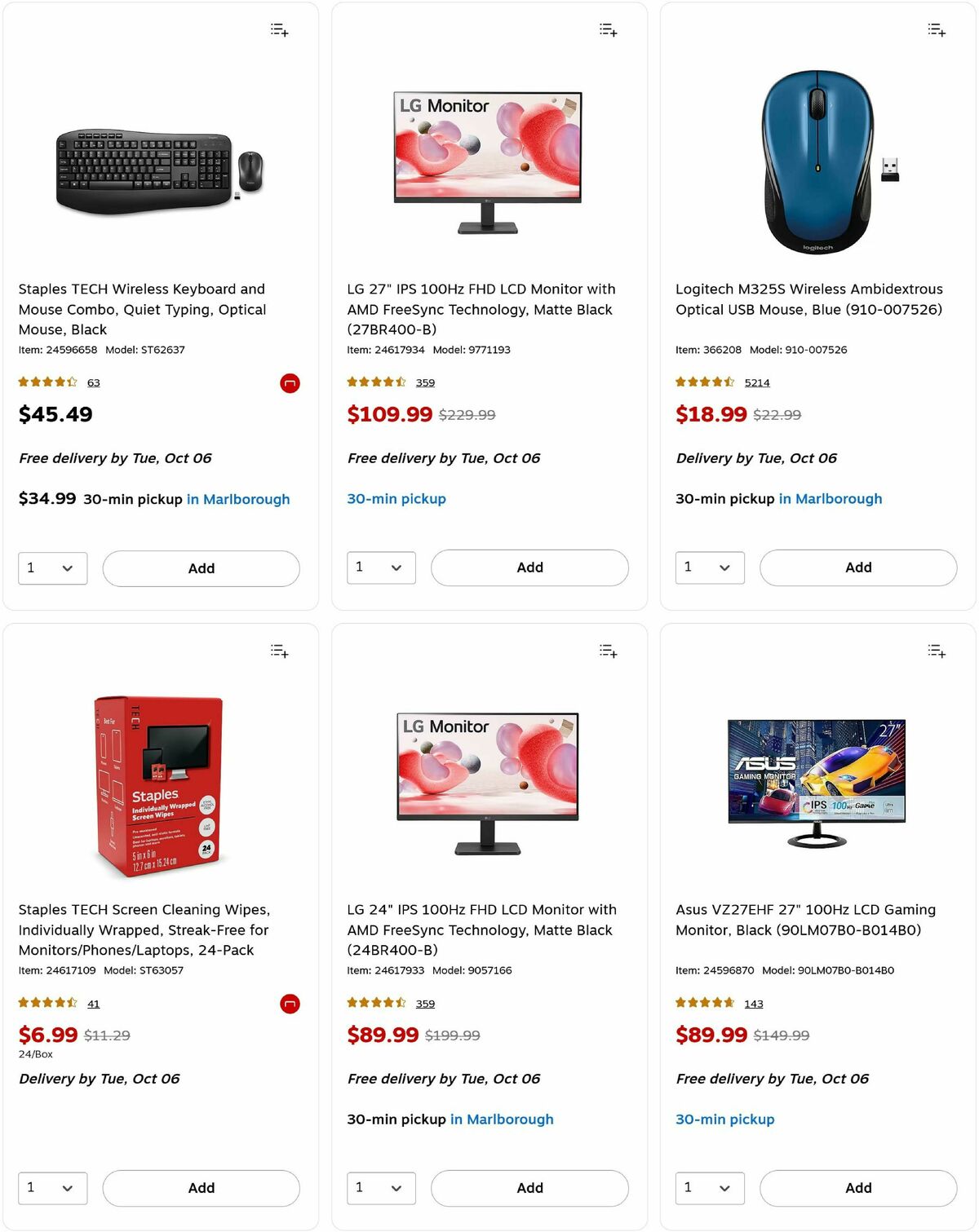 Staples Weekly Ad from October 5