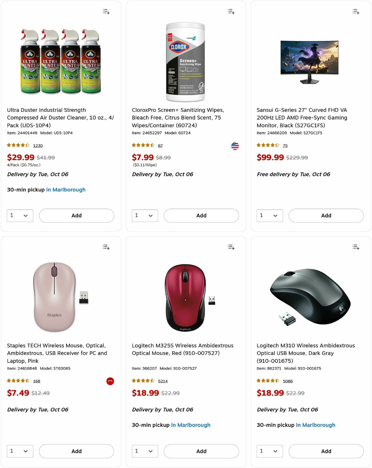 Staples Weekly Ad from October 5