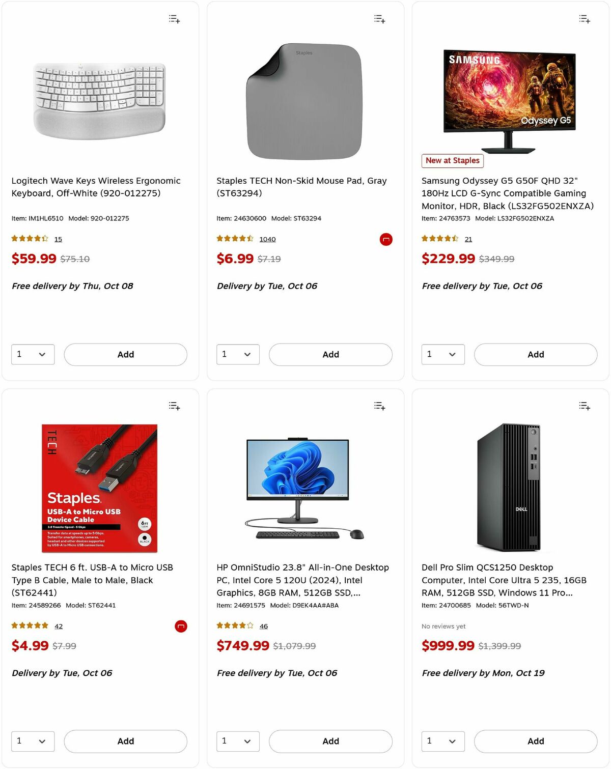 Staples Weekly Ad from October 5