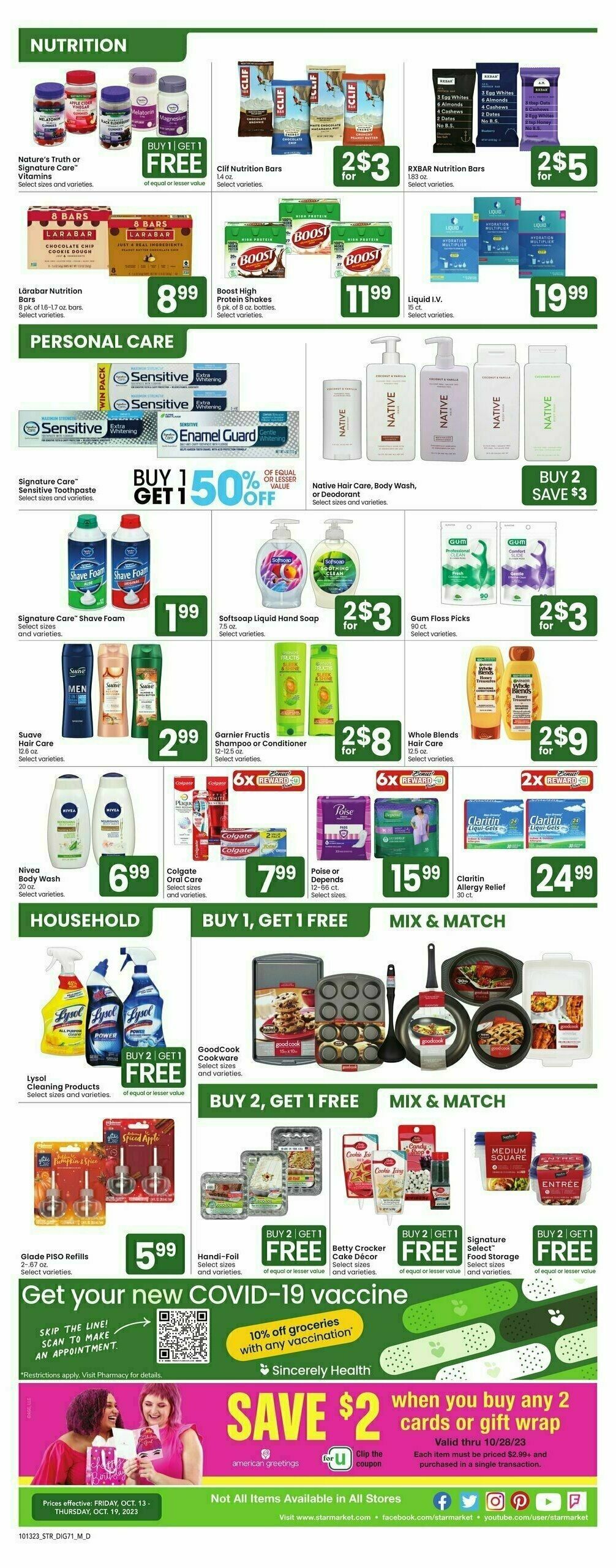 Star Market Additional Savings Weekly Ad from October 13
