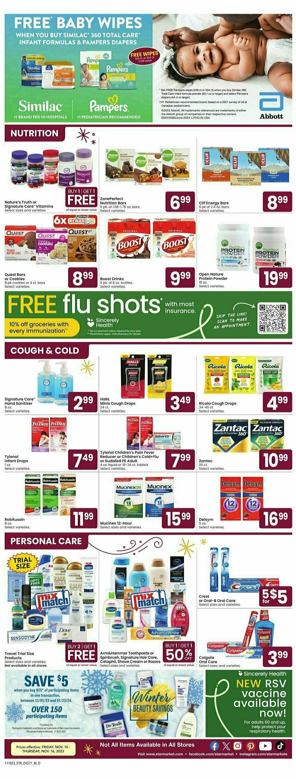 Star Market Weekly Ad from November 10