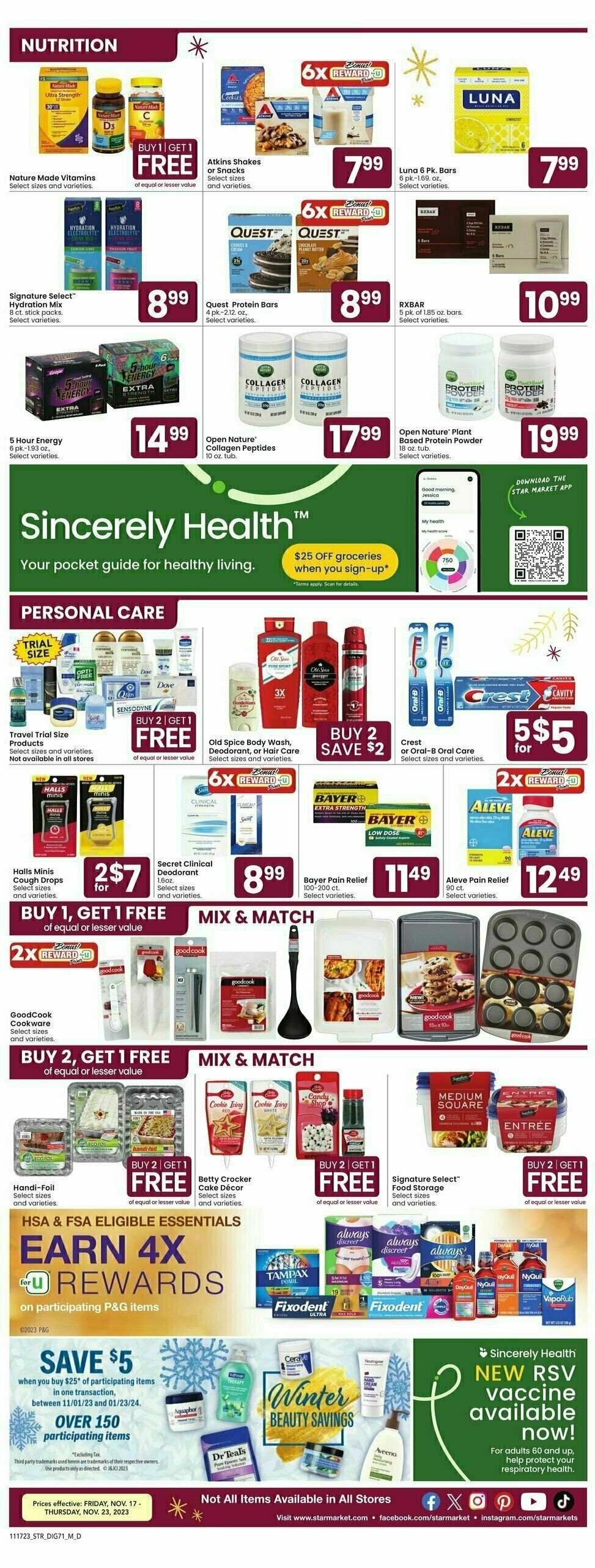 Star Market Weekly Ad from November 17