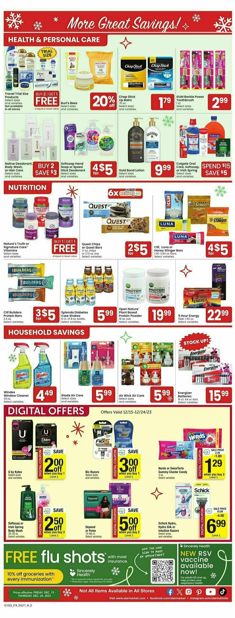 Star Market Weekly Ad from December 15