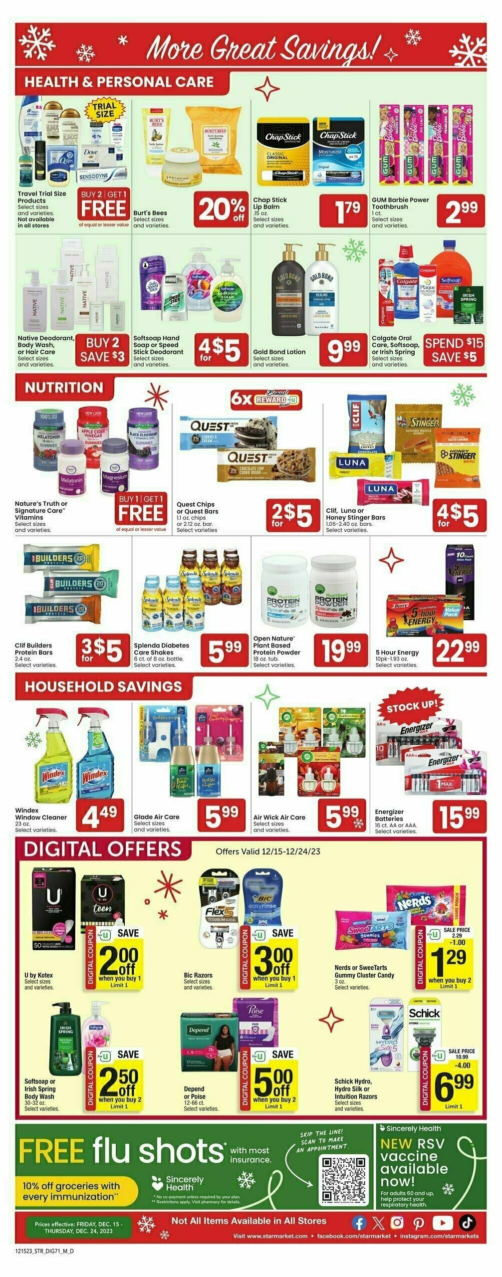 Star Market Additional Savings Weekly Ad from December 15