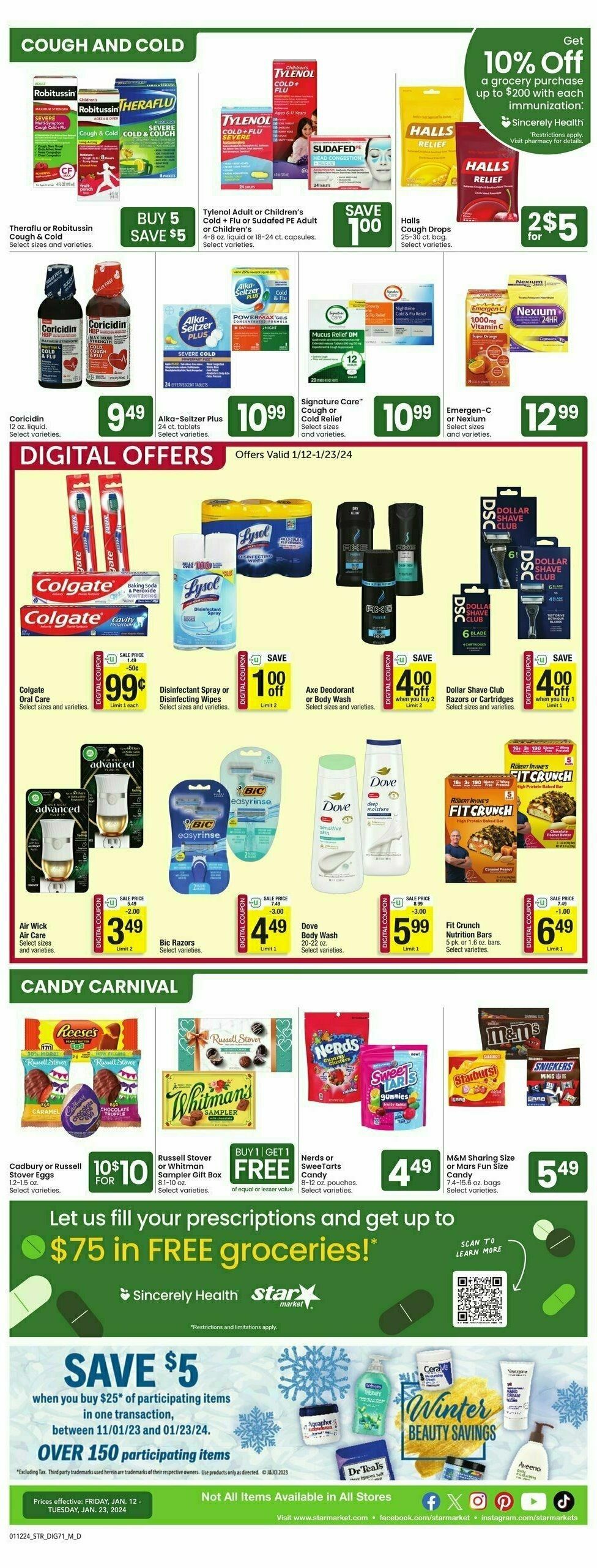 Star Market Weekly Ad from January 12