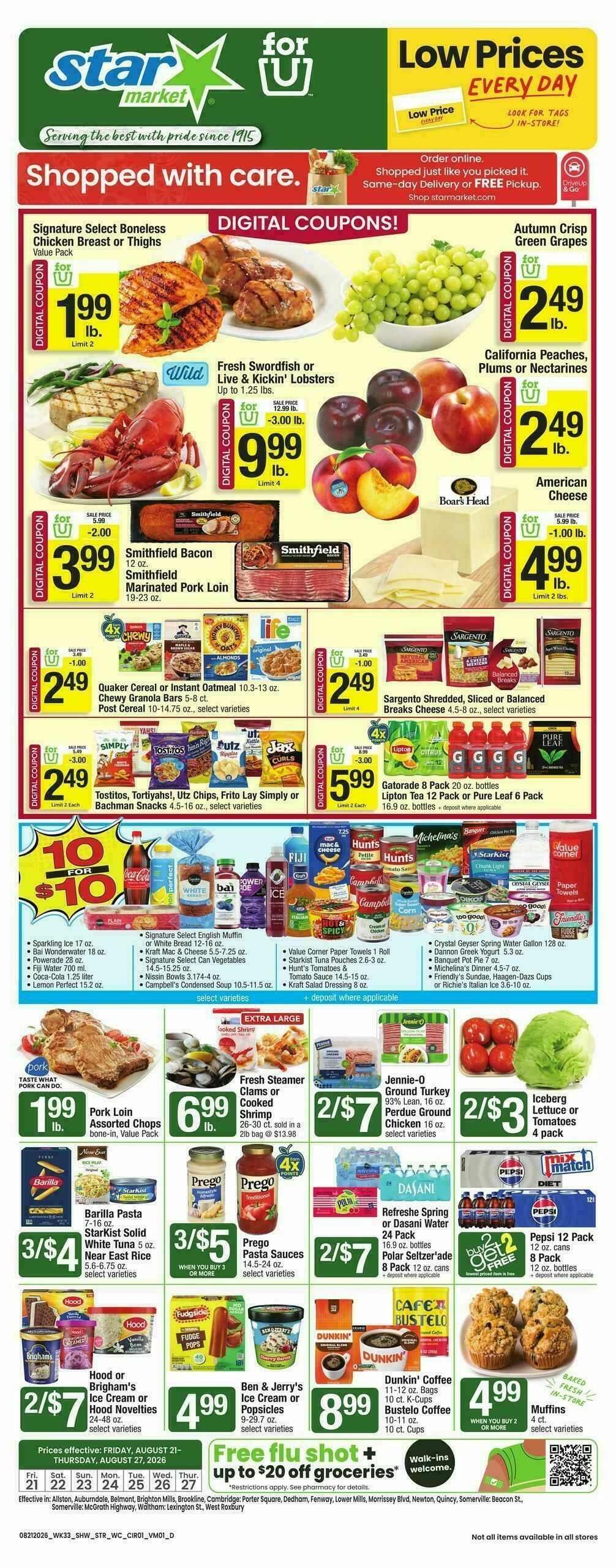 Star Market Weekly Ad from August 21