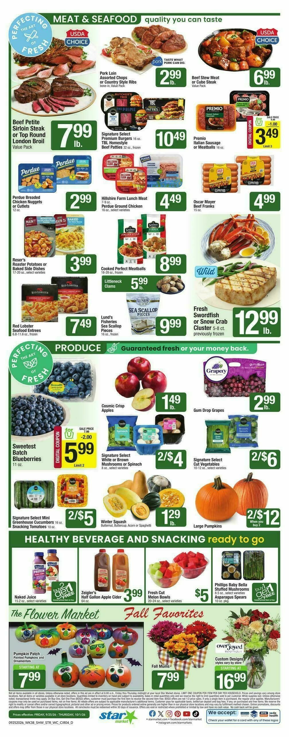 Star Market Weekly Ad from September 25