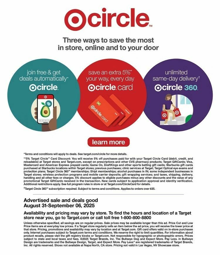 Target Weekly Ad from August 31