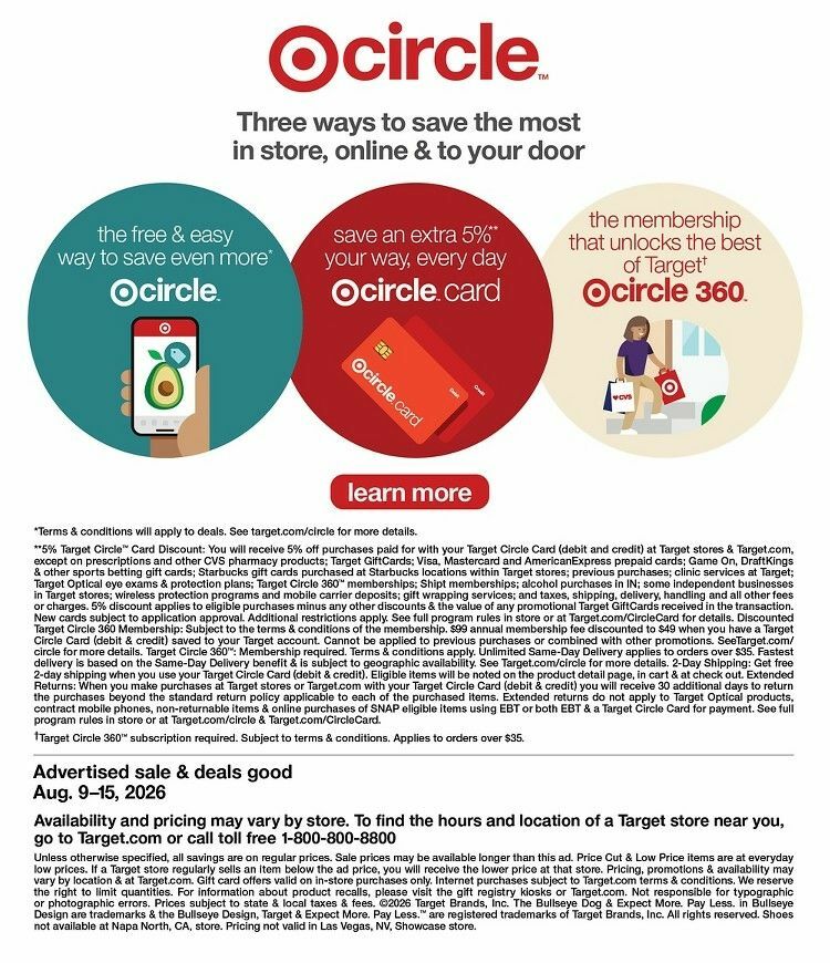 Target Weekly Ad from August 9