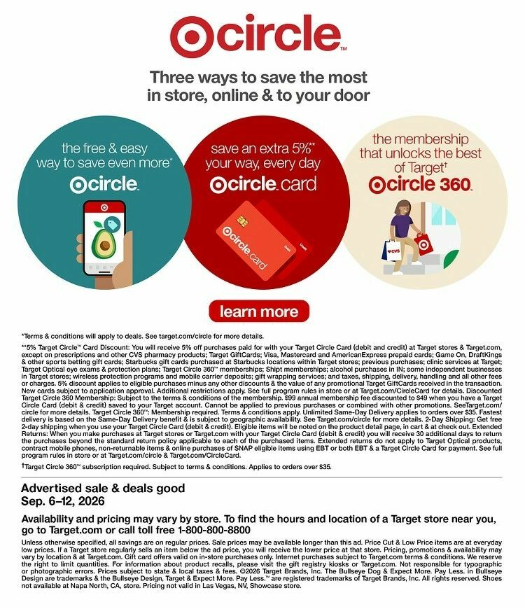 Target Weekly Ad from September 6