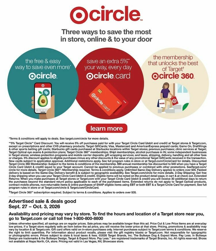 Target Weekly Ad from September 27