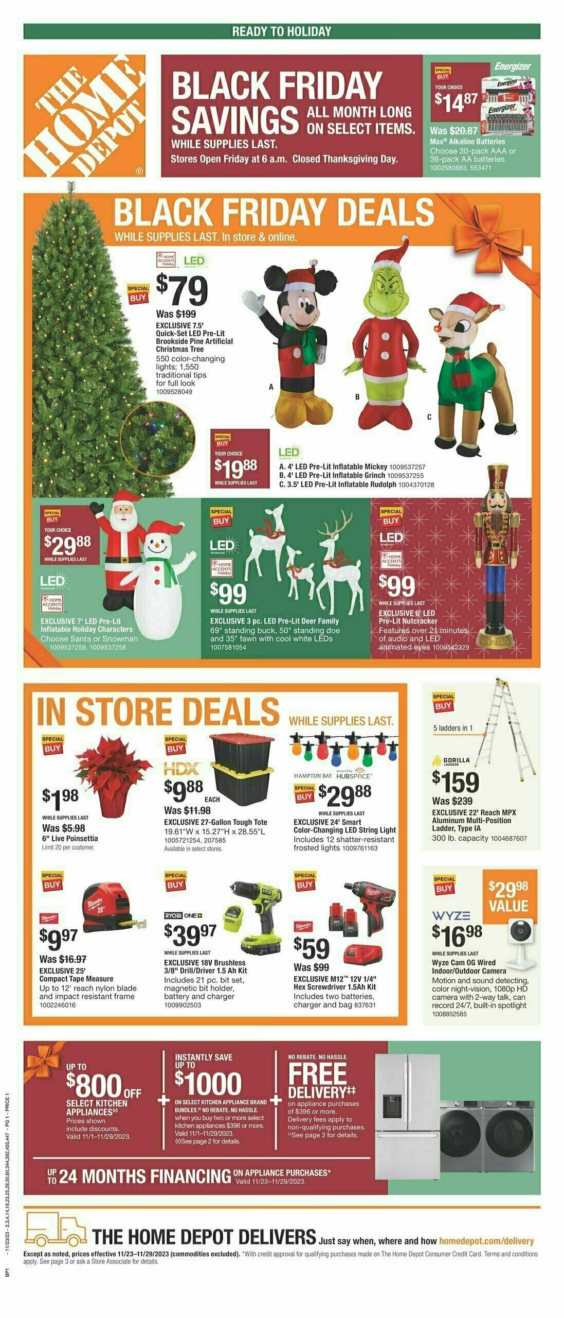 The Home Depot Black Friday Weekly Ad from November 23