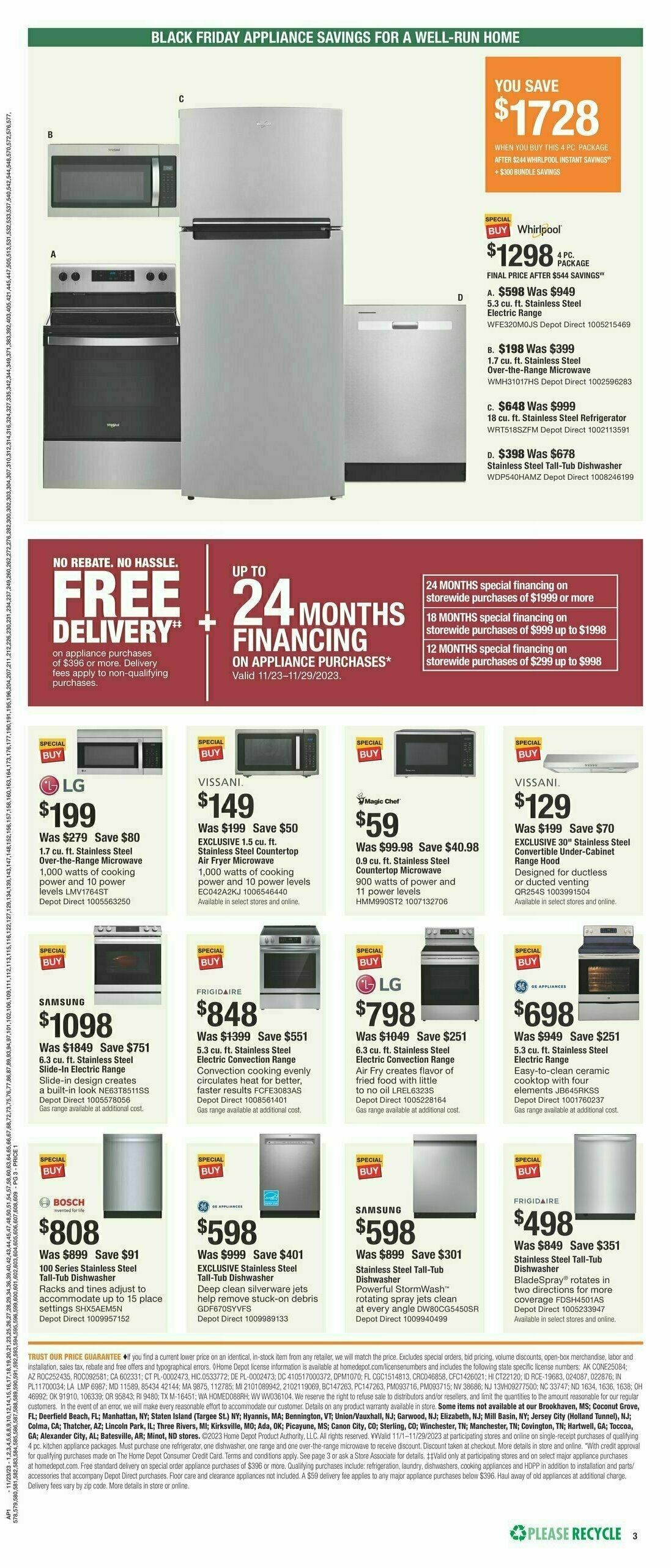 The Home Depot Black Friday Weekly Ad from November 23