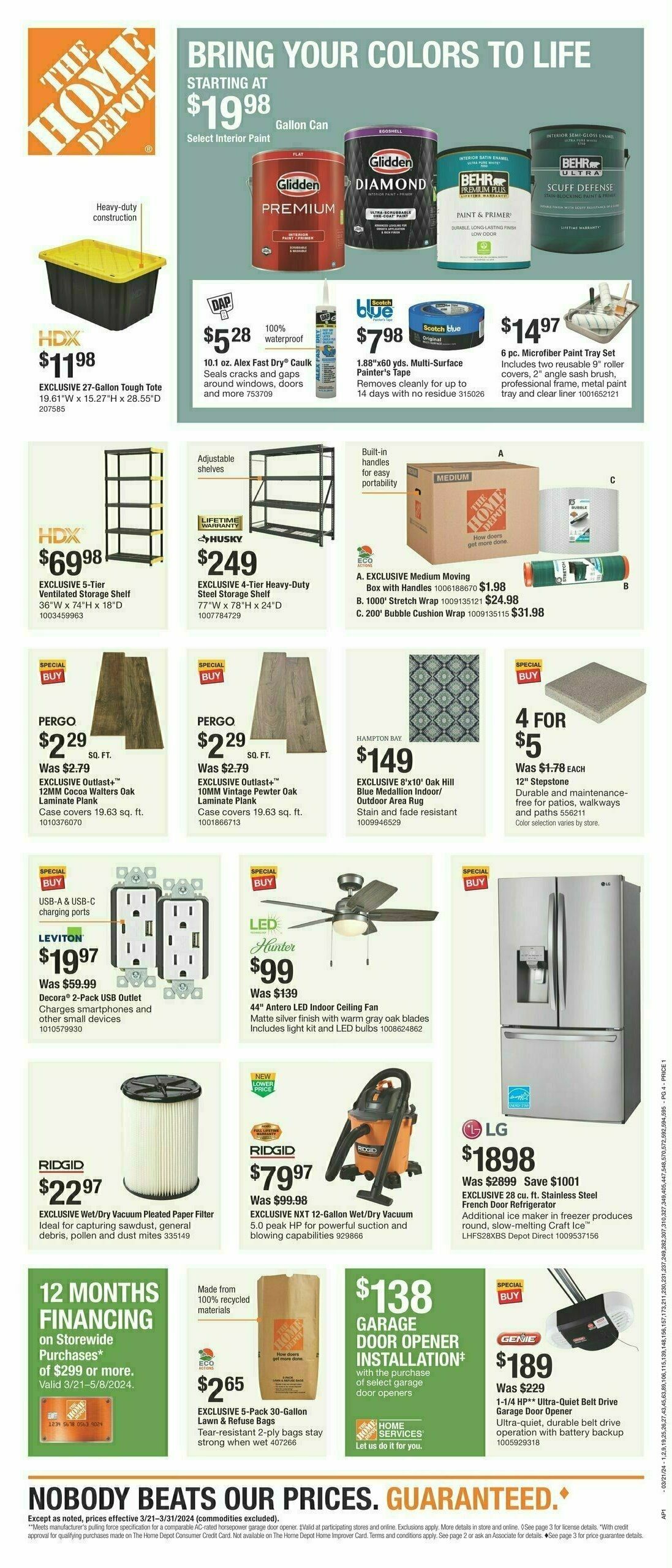 The Home Depot Spring Kickoff Ad Weekly Ad from March 21