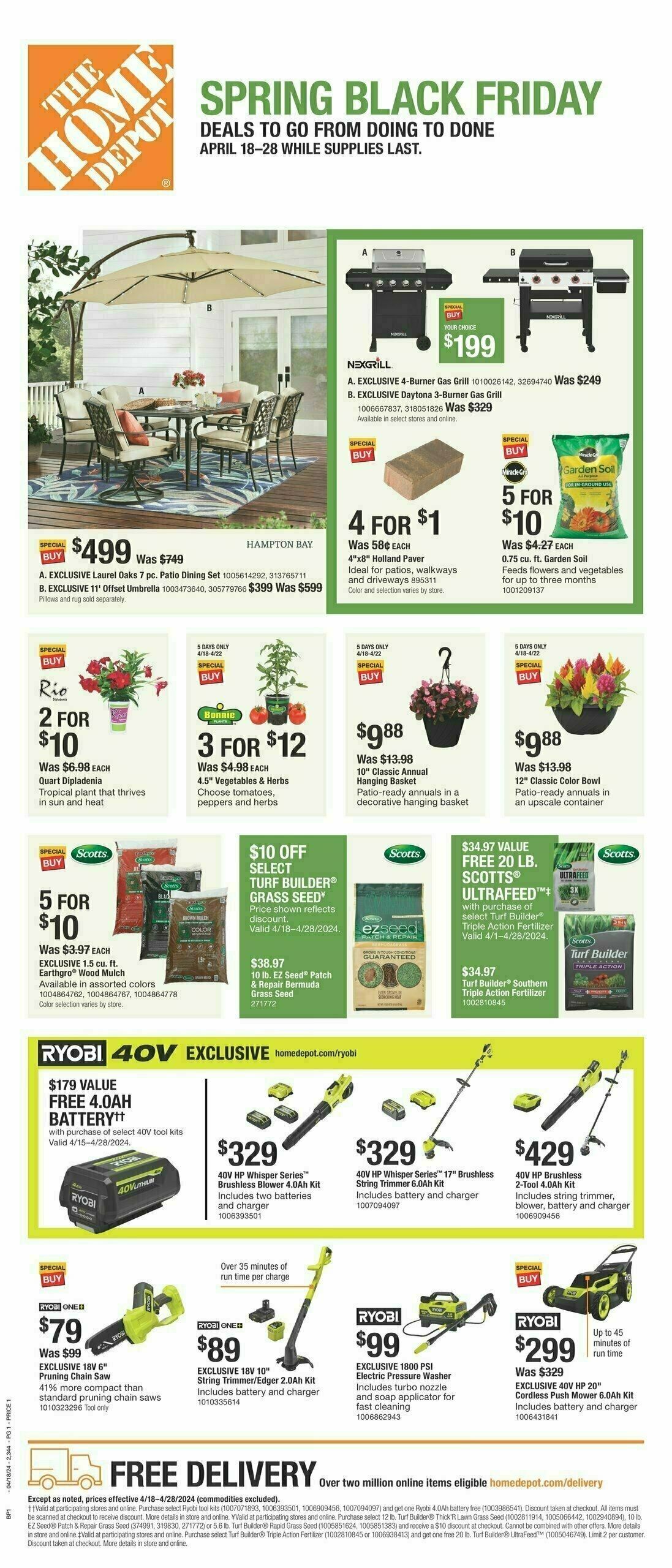 The Home Depot Spring Black Friday Weekly Ad from April 18