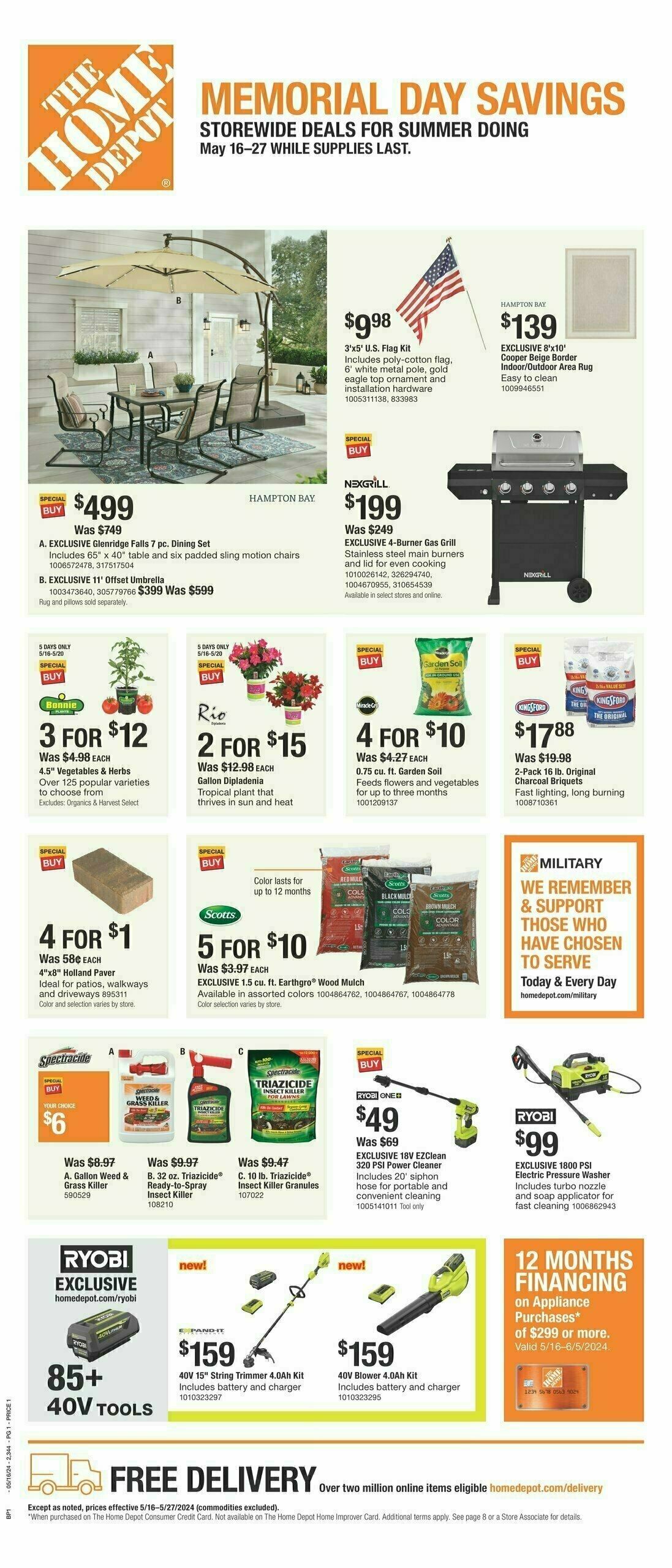 The Home Depot Memorial Day Weekly Ad from May 16