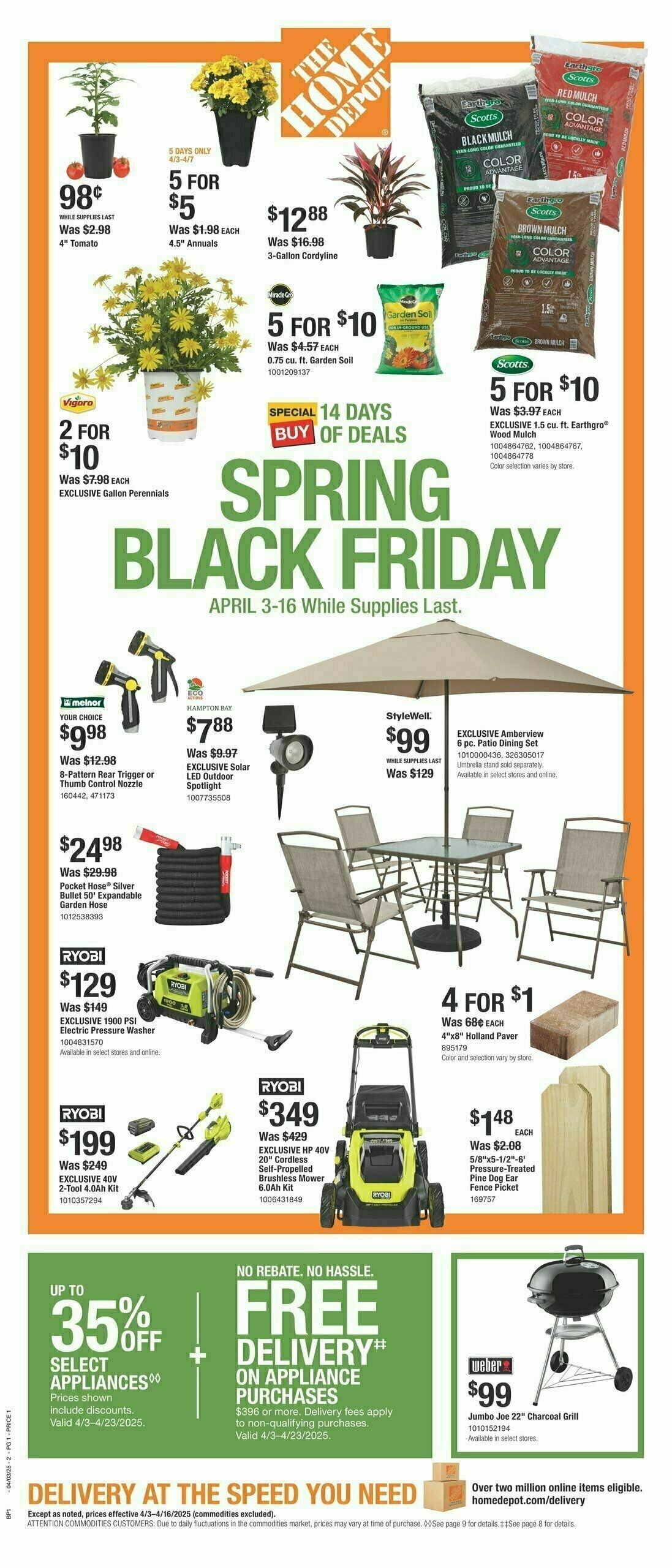 The Home Depot Spring Black Friday Weekly Ad from April 3
