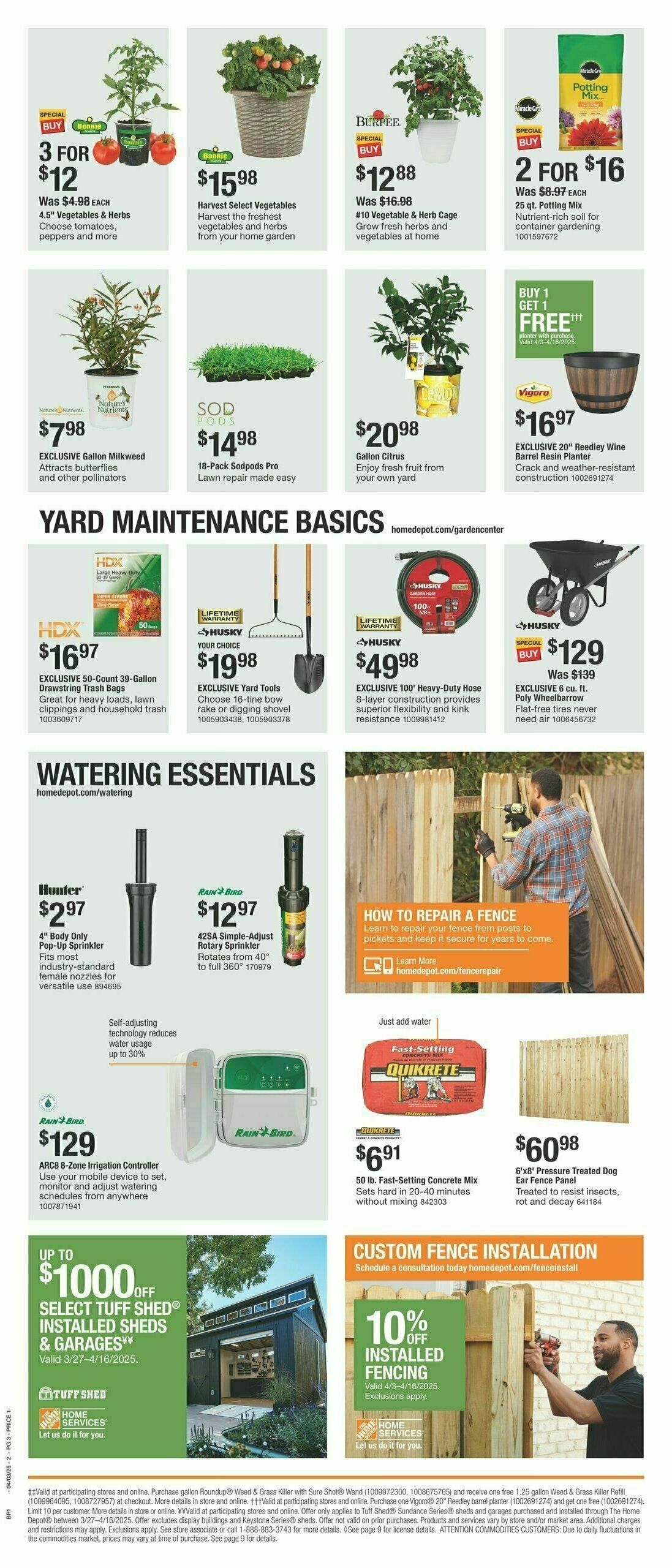 The Home Depot Spring Black Friday Weekly Ad from April 3