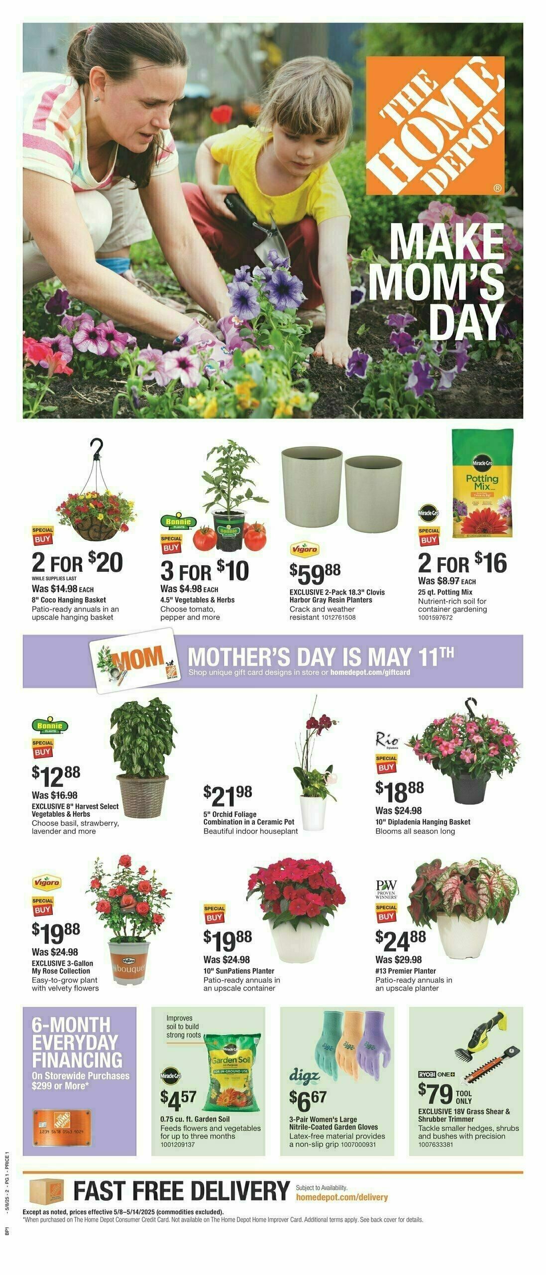 The Home Depot Make Mom's Day Weekly Ad from May 8