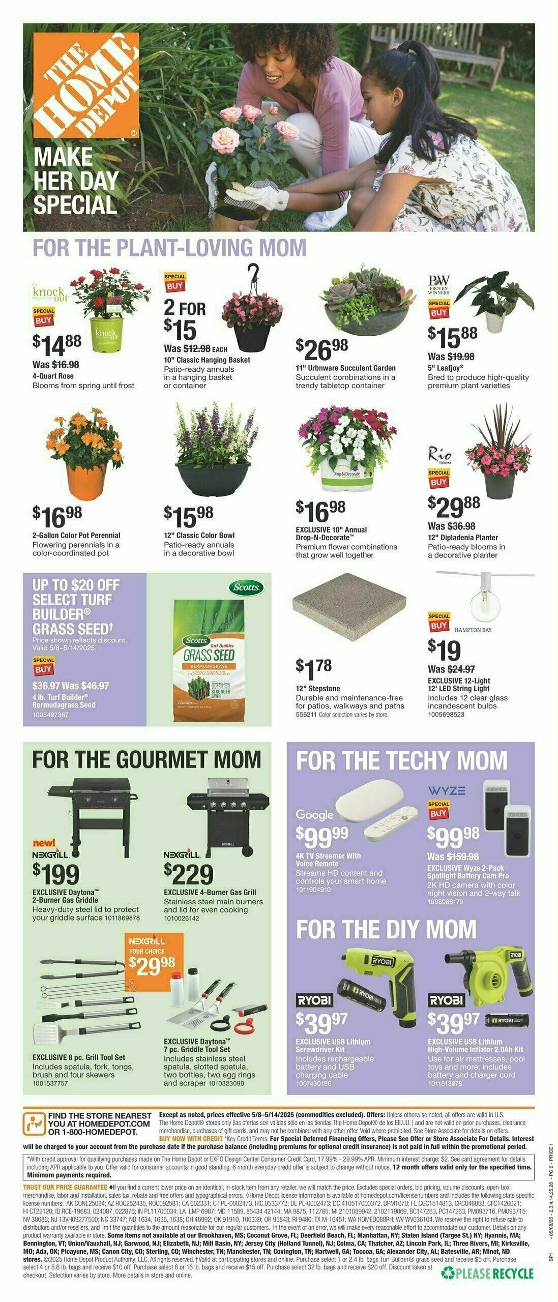 The Home Depot Make Mom's Day Weekly Ad from May 8