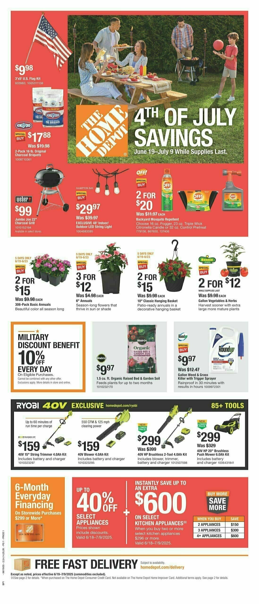 The Home Depot 4th of July Savings Weekly Ad from June 19