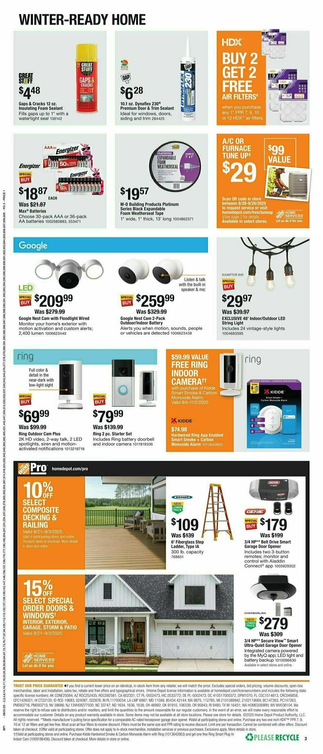 The Home Depot Labor Day Weekly Ad from August 21