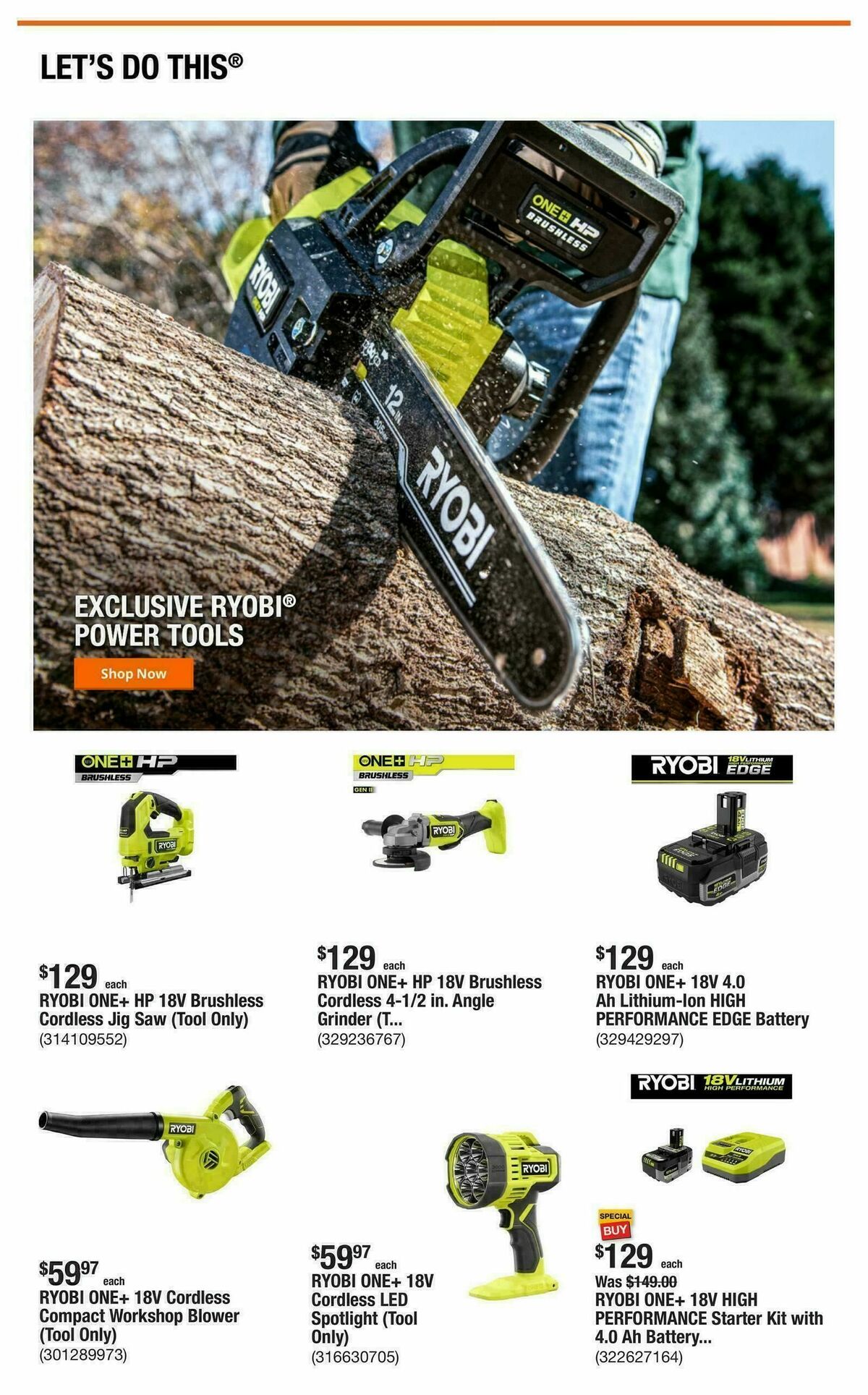 The Home Depot Weekly Ad from September 25